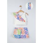 Fashion, accesorii si bijuterii - Copii - Imbracaminte copii - Treninguri si compleuri copii - Set elegant bluzita de vara cu pantalonasi pentru fetite, Tongs baby, albastru, marime 9-12 luni - Infinity.ro