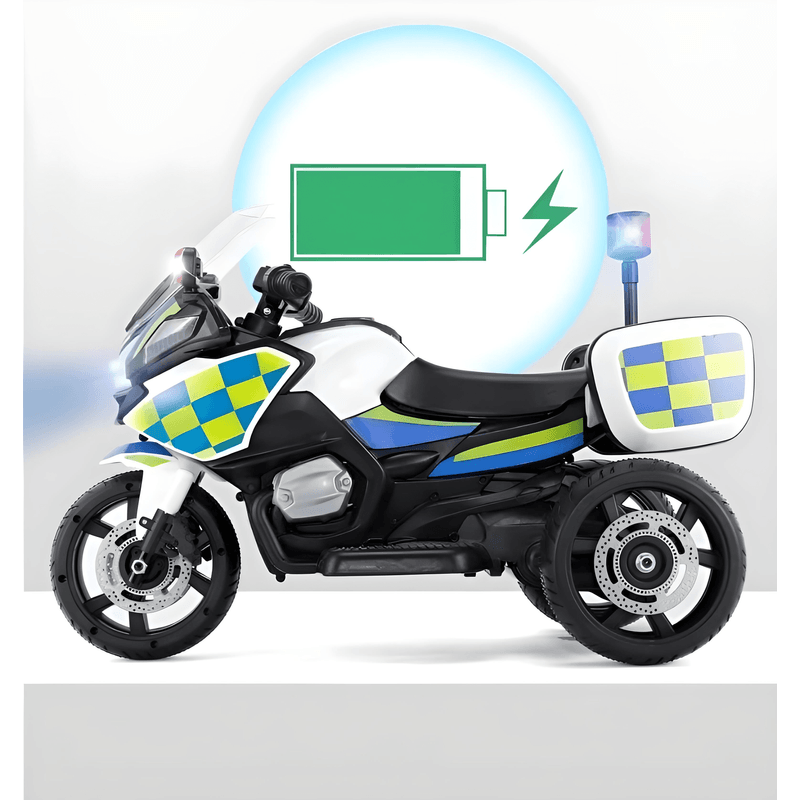 Jucarii, Copii si Bebe - Jucarii si jocuri - Jucarii de exterior - Masinute si vehicule pentru copii - Motocicleta de Politie electrica pe baterii JoyNest®, 6km/h, pentru copii 3-7ani - Infinity.ro