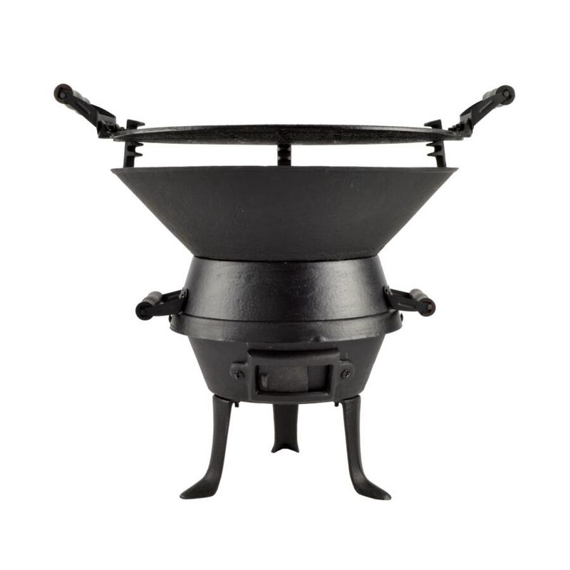 Casa si Gradina - Gradina si terasa - Gratare si accesorii - Gratare de gradina - Gratar gradina cu carbuni, grill rotund, fonta, 35 cm, Perfect Home - Infinity.ro