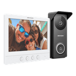 Casa si Gradina - Electrice - Smart Home - Control acces si accesorii - Kit videointerfon analogic, ecran 7', conectare 4 fire pentru 1 familie, IR, IK08 - HIKVISION DS-KIS213 - Infinity.ro