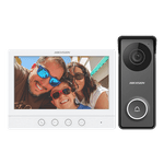 Casa si Gradina - Electrice - Smart Home - Control acces si accesorii - Kit videointerfon analogic, ecran 7', conectare 4 fire pentru 1 familie, IR, IK08 - HIKVISION DS-KIS213 - Infinity.ro