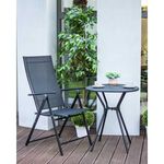 Casa si Gradina - Gradina si terasa - Mobilier exterior - Scaune si sezlonguri gradina - Set 2 scaune gradina/terasa, reglabile, aluminiu, negru, 48x67-99x43 cm, Jumi - Infinity.ro