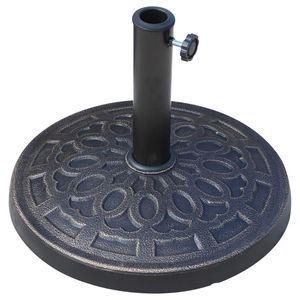 Suport Mercaton pentru umbrela din Rasina, Rotund, Inaltime 34 cm, Diametru 45 cm, Negru