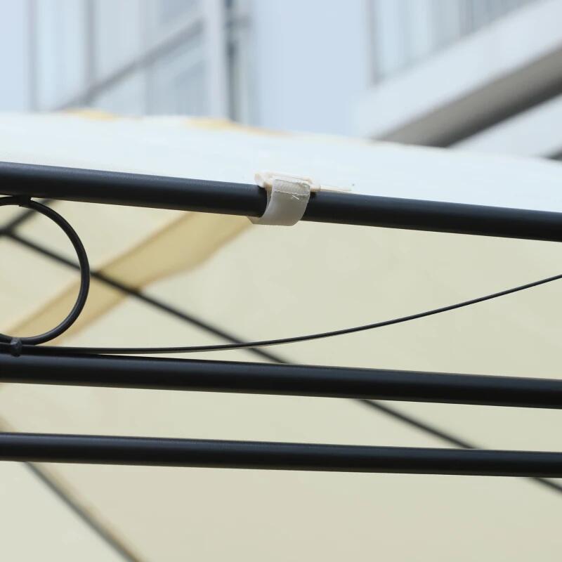 Casa si Gradina - Gradina si terasa - Umbrele si pavilioane - Pavilioane - Pavilion/foisor pentru gradina/terasa, cadru metalic, cu perdele, crem, 4x3x2.55 m - Infinity.ro