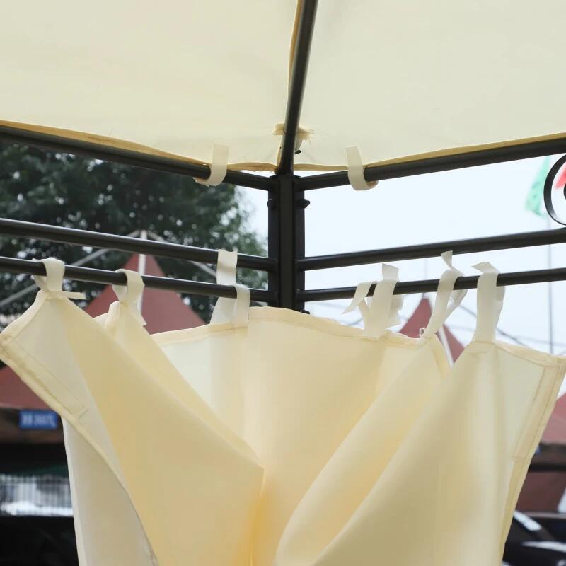 Casa si Gradina - Gradina si terasa - Umbrele si pavilioane - Pavilioane - Pavilion/foisor pentru gradina/terasa, cadru metalic, cu perdele, crem, 4x3x2.55 m - Infinity.ro