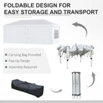 Casa si Gradina - Gradina si terasa - Umbrele si pavilioane - Pavilioane - Pavilion pentru gradina/comercial, cadru metalic, material Oxford, 6 pereti, pliabil, alb, 5.85x2.95x2.70 m - Infinity.ro