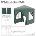 Casa si Gradina - Gradina si terasa - Umbrele si pavilioane - Pavilioane - Pavilion pentru camping, cadru metalic, 4 pereti, pliabil, verde, 2x2x2.4 m - Infinity.ro
