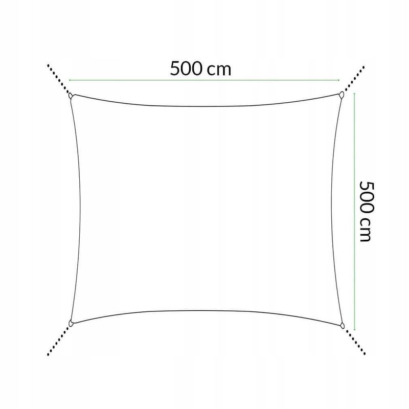 Casa si Gradina - Gradina si terasa - Umbrele si pavilioane - Umbrele - Copertina parasolar, patrata, inele metalice, gri deschis, 5x5 m, Springos - Infinity.ro