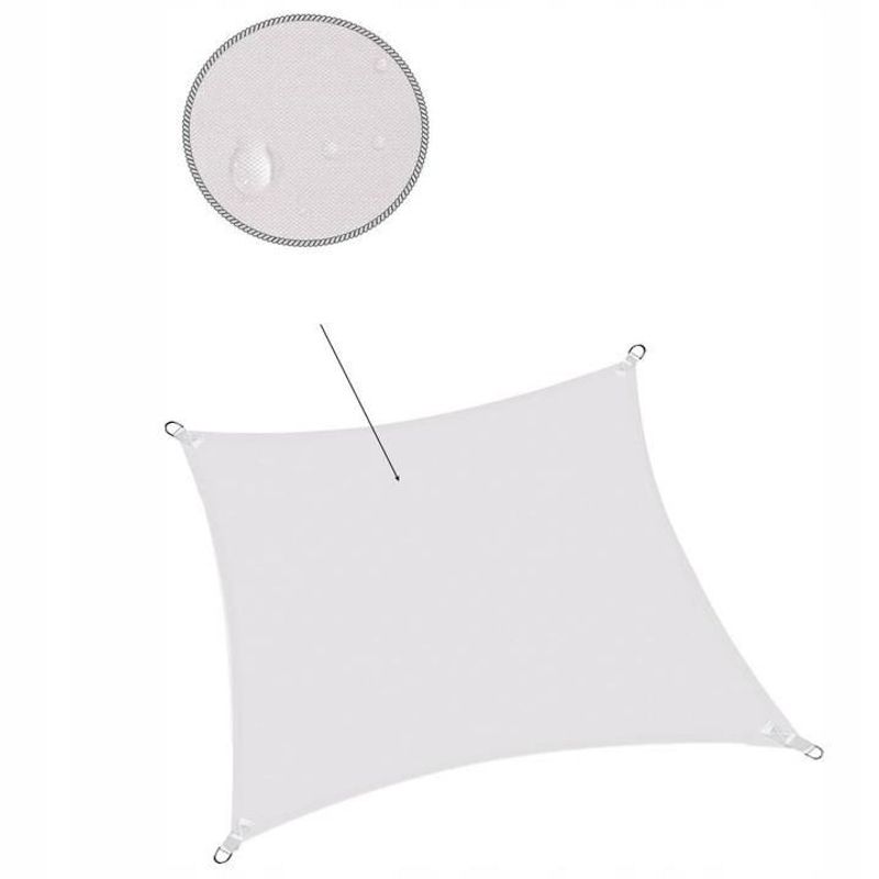 Casa si Gradina - Gradina si terasa - Umbrele si pavilioane - Umbrele - Copertina parasolar, patrata, inele metalice, gri deschis, 5x5 m, Springos - Infinity.ro