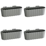 Casa si Gradina - Gradinarit si plante - Plante si ghivece - Accesorii ghivece si jardiniere - Set 4 jardiniere decorative cu suport de plastic, gri, 4.9 L, 38.3x21.2x13 cm, Boardee Hook - Infinity.ro