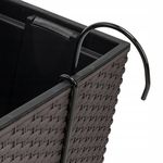 Casa si Gradina - Gradinarit si plante - Plante si ghivece - Accesorii ghivece si jardiniere - Set 3 jardiniere cu suport metalic, imitatie ratan, maro, 58x18x19.5 cm, Rato Case W - Infinity.ro