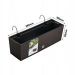 Casa si Gradina - Gradinarit si plante - Plante si ghivece - Accesorii ghivece si jardiniere - Set 3 jardiniere cu suport metalic, imitatie ratan, maro, 58x18x19.5 cm, Rato Case W - Infinity.ro