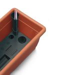 Casa si Gradina - Gradinarit si plante - Plante si ghivece - Accesorii ghivece si jardiniere - Set 4 jardiniere decorative cu sistem de irigare, 11 L, 60x18x14 cm, maro, Mercaton - Infinity.ro