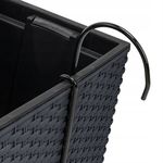 Casa si Gradina - Gradinarit si plante - Plante si ghivece - Accesorii ghivece si jardiniere - Jardiniera decorativa, suport metalic, imitatie ratan, antracit, 58x18x19.5 cm, Rato Case W - Infinity.ro