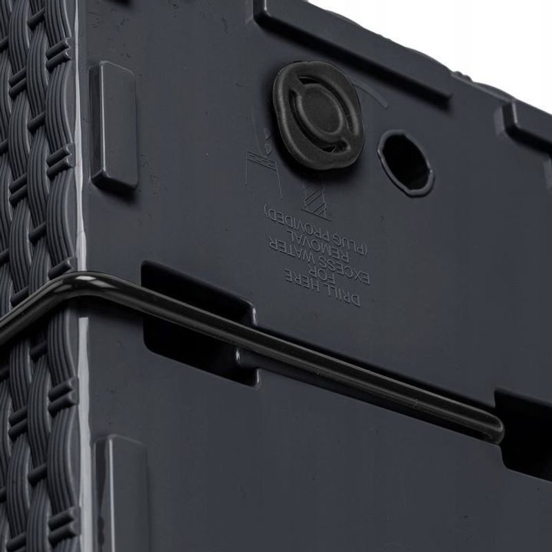 Casa si Gradina - Gradinarit si plante - Plante si ghivece - Accesorii ghivece si jardiniere - Jardiniera decorativa, suport metalic, imitatie ratan, antracit, 58x18x19.5 cm, Rato Case W - Infinity.ro