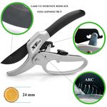 Casa si Gradina - Gradinarit si plante - Unelte gradinarit - Foarfeci gradinarit - Foarfeca gradina, tip ghilotina, cu clichet, pentru vita vie, pomi, trandafiri, otel japonez sk-5, 20 cm, XTline - Infinity.ro