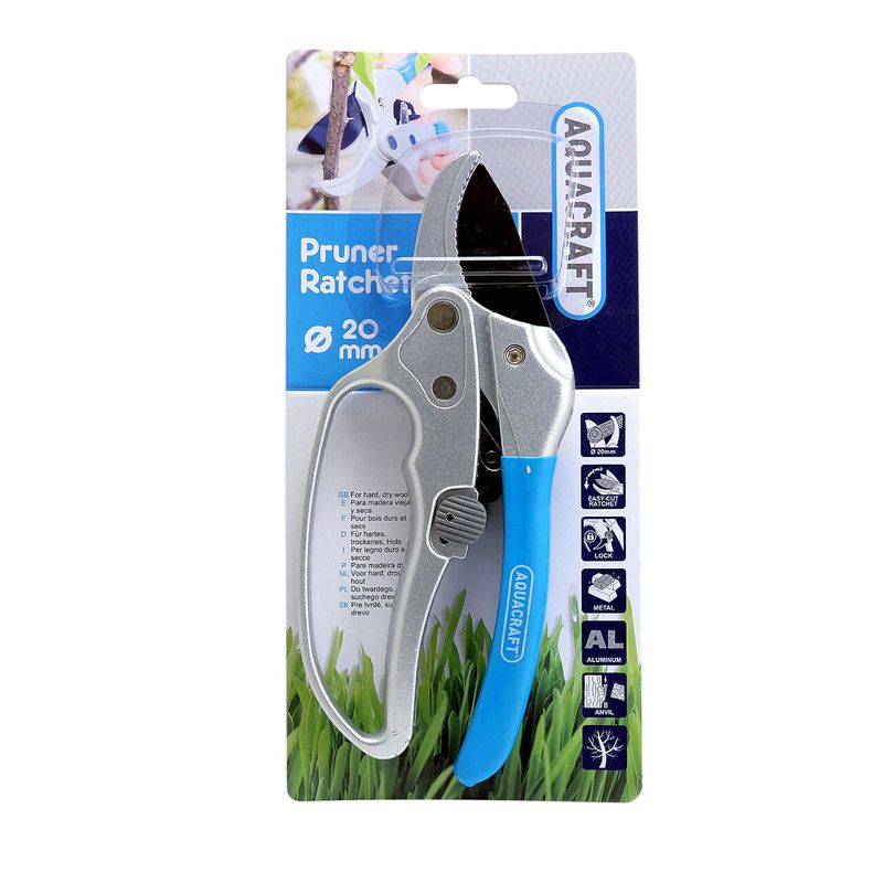 Casa si Gradina - Gradinarit si plante - Unelte gradinarit - Foarfeci gradinarit - Foarfeca gradina, tip nicovala, cu clichet, pentru vita de vie, pomi, trandafiri, 12 cm, Aquacraft - Infinity.ro