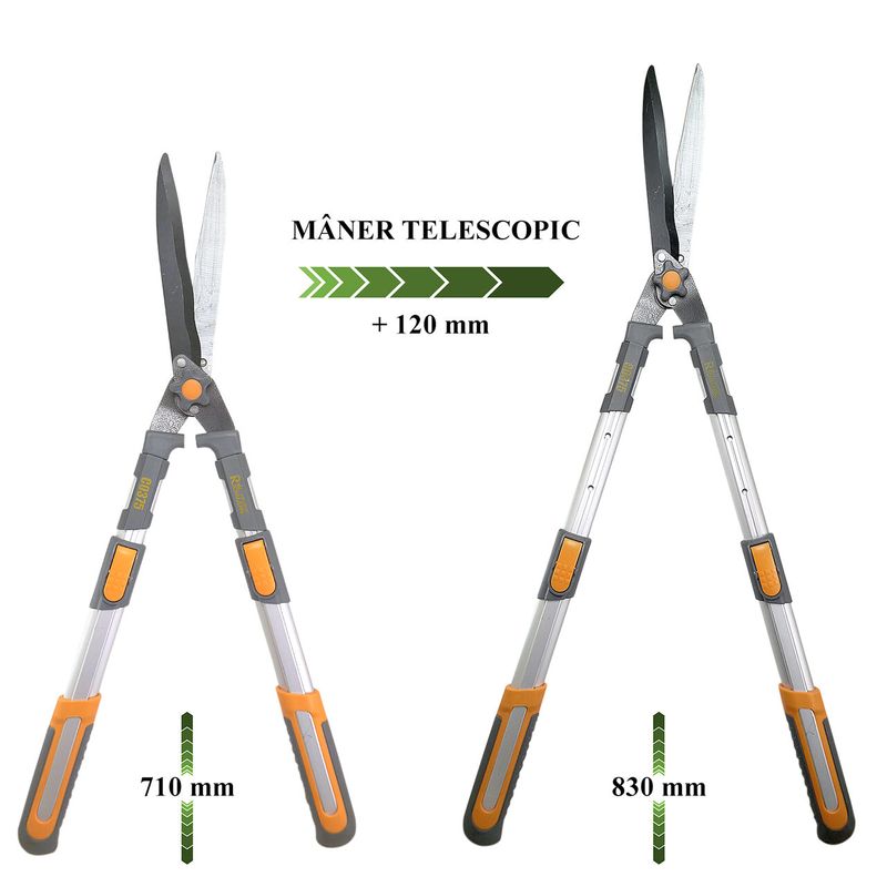 Casa si Gradina - Gradinarit si plante - Unelte gradinarit - Foarfeci gradinarit - Foarfeca gard viu, arbusti, tip bypass, lama teflonata, maner telescopic 71-83 cm, Richmann Exclusive - Infinity.ro