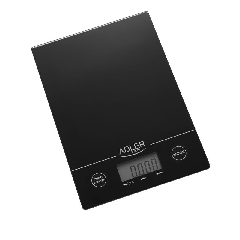 Electronice si Electrocasnice - Electrocasnice bucatarie - Mixere, tocatoare & roboti de bucatarie - Cantare de bucatarie - Cantar de buctarie cu afisaj LCD, negru, Adler AD3138b - Infinity.ro
