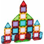 Jucarii, Copii si Bebe - Jucarii si jocuri - Seturi de constructie si cuburi - Seturi de constructie - Set de constructie Magnetic Tiles, MalPlay, 45 piese 3D, Multicolor - Infinity.ro