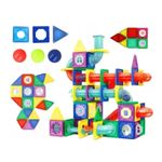 Jucarii, Copii si Bebe - Jucarii si jocuri - Seturi de constructie si cuburi - Seturi de constructie - Set de constructie Malplay Magnetic Tiles 148 piese 3D Multicolor - Infinity.ro
