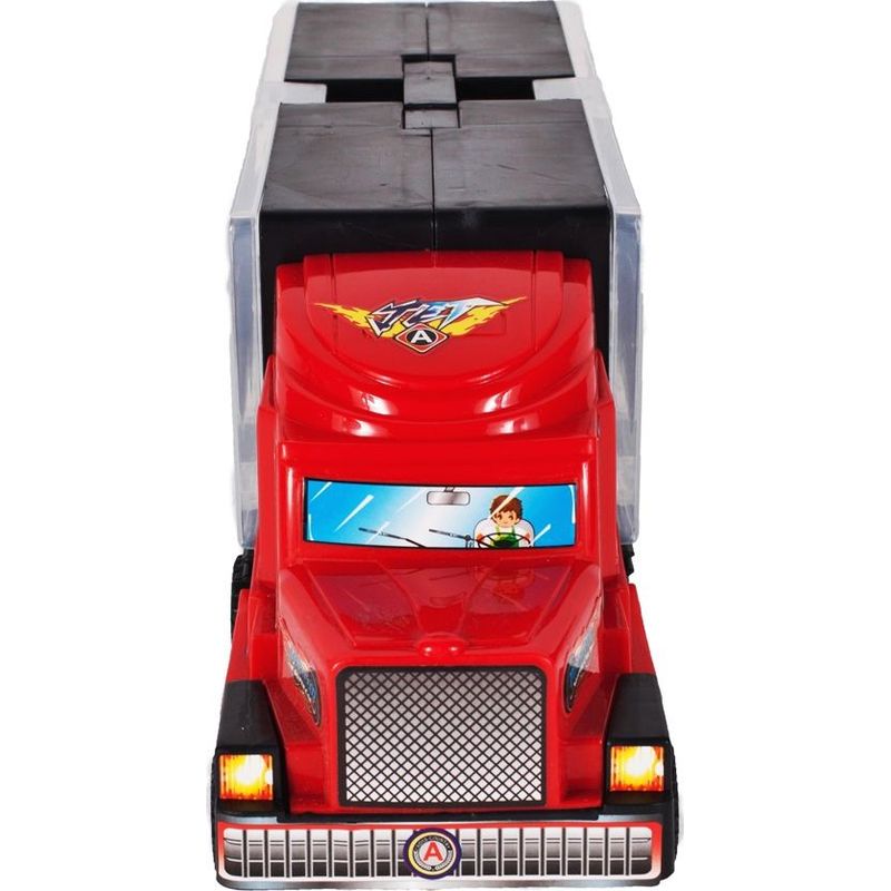 Jucarii, Copii si Bebe - Jucarii si jocuri - Vehicule si jucarii cu telecomanda - Utilaje constructie de jucarie - Camion cu rampa de iesire si 6 masinute - Infinity.ro