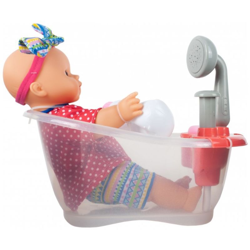 Jucarii, Copii si Bebe - Jucarii si jocuri - Papusi si accesorii - Papusi - Bebelus MalPlay, cu Dus si Cada cu Pompita, Functionale si Accesorii Baie - Infinity.ro