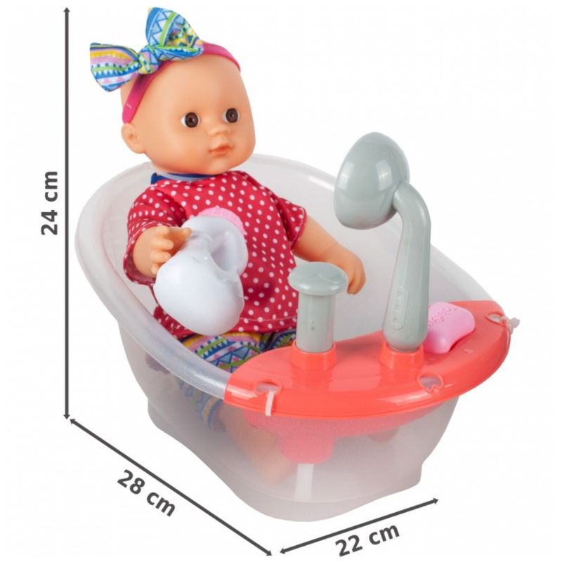 Jucarii, Copii si Bebe - Jucarii si jocuri - Papusi si accesorii - Papusi - Bebelus MalPlay, cu Dus si Cada cu Pompita, Functionale si Accesorii Baie - Infinity.ro