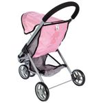Jucarii, Copii si Bebe - Jucarii si jocuri - Papusi si accesorii - Carucioare papusi si accesorii - Carucior pentru papusi Little Princess roz-gri - Infinity.ro
