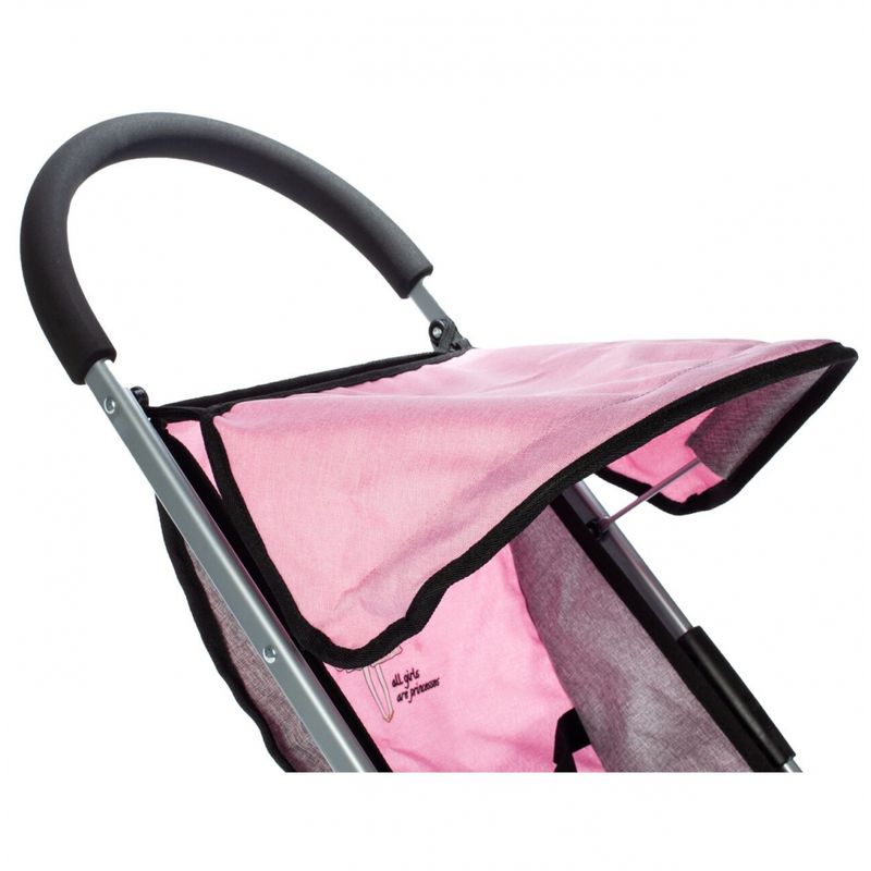 Jucarii, Copii si Bebe - Jucarii si jocuri - Papusi si accesorii - Carucioare papusi si accesorii - Carucior pentru papusi Little Princess roz-gri - Infinity.ro