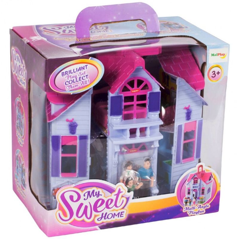 Jucarii, Copii si Bebe - Jucarii si jocuri - Papusi si accesorii - Casute de papusi si mobilier - Casuta Papusi portabila, 4 figurine Multicolor - Infinity.ro