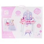 Jucarii, Copii si Bebe - Jucarii si jocuri - Jucarii de rol - Frumusete, bijuterii si accesorii fetite - Masuta de Make-Up pentru copii, MalPlay Lila - Roz cu MP3, oglinda, bagheta magica, melodii si lumini, 68 cm - Infinity.ro