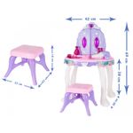 Jucarii, Copii si Bebe - Jucarii si jocuri - Jucarii de rol - Frumusete, bijuterii si accesorii fetite - Masuta de Make-Up pentru copii, MalPlay Lila - Roz cu MP3, oglinda, bagheta magica, melodii si lumini, 68 cm - Infinity.ro