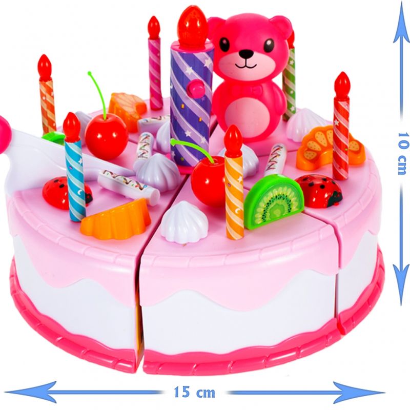 Jucarii, Copii si Bebe - Jucarii si jocuri - Jucarii de rol - Bucatarii copii - Set de joaca MalPlay, Tort cu lumanare interactiva, fursecuri si accesorii pentru sarbatorit, 80 piese - Infinity.ro