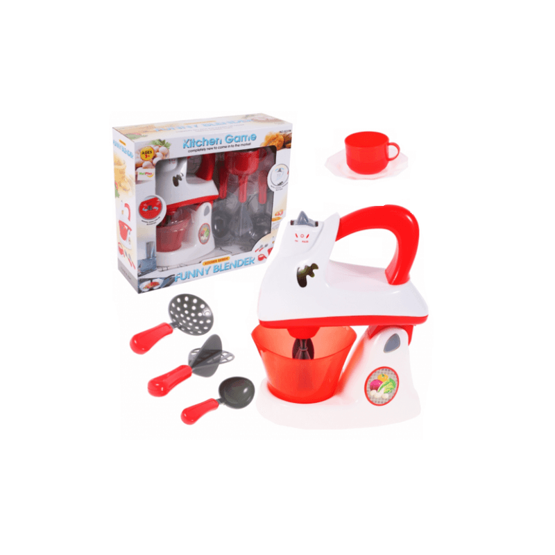 Jucarii, Copii si Bebe - Jucarii si jocuri - Jucarii de rol - Bucatarii copii - Mixer de jucarie MalPlay, cu accesorii de bucatarie, sunete si lumini, rosu - Infinity.ro