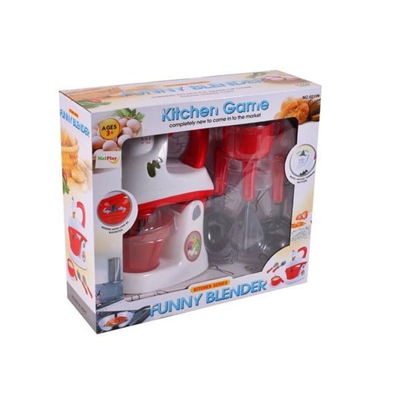 Jucarii, Copii si Bebe - Jucarii si jocuri - Jucarii de rol - Bucatarii copii - Mixer de jucarie MalPlay, cu accesorii de bucatarie, sunete si lumini, rosu - Infinity.ro