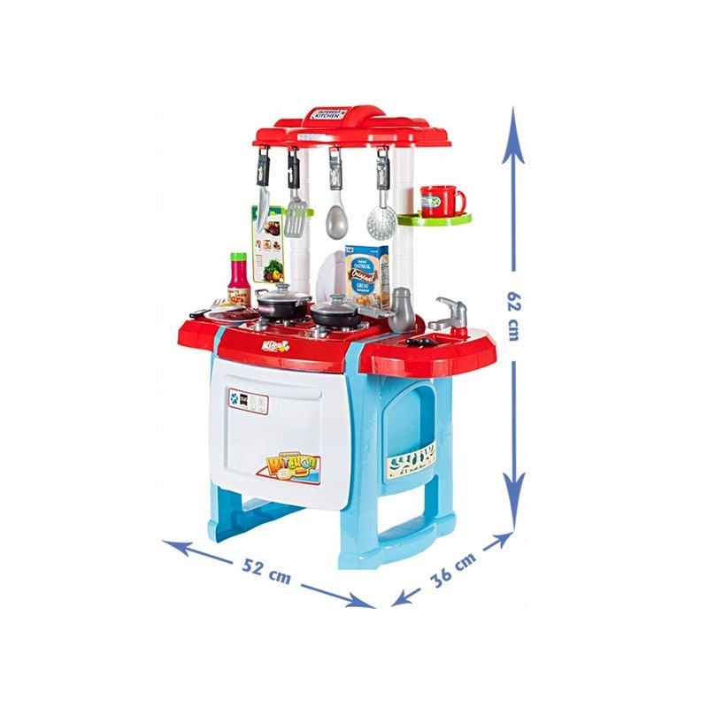 Jucarii, Copii si Bebe - Jucarii si jocuri - Jucarii de rol - Bucatarii copii - Set de joaca MalPlay Malplay Bucatarie pentru copii cu accesorii si cuptor, albastru-rosu - Infinity.ro