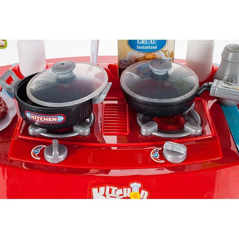 Jucarii, Copii si Bebe - Jucarii si jocuri - Jucarii de rol - Bucatarii copii - Set de joaca MalPlay Malplay Bucatarie pentru copii cu accesorii si cuptor, albastru-rosu - Infinity.ro