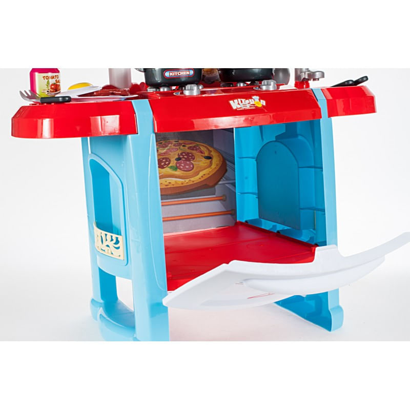 Jucarii, Copii si Bebe - Jucarii si jocuri - Jucarii de rol - Bucatarii copii - Set de joaca MalPlay Malplay Bucatarie pentru copii cu accesorii si cuptor, albastru-rosu - Infinity.ro