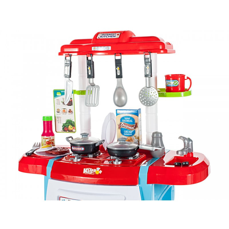 Jucarii, Copii si Bebe - Jucarii si jocuri - Jucarii de rol - Bucatarii copii - Set de joaca MalPlay Malplay Bucatarie pentru copii cu accesorii si cuptor, albastru-rosu - Infinity.ro