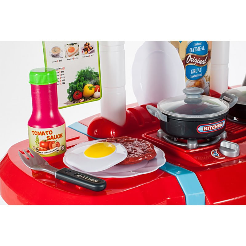 Jucarii, Copii si Bebe - Jucarii si jocuri - Jucarii de rol - Bucatarii copii - Set de joaca MalPlay Malplay Bucatarie pentru copii cu accesorii si cuptor, albastru-rosu - Infinity.ro