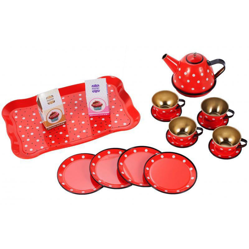 Jucarii, Copii si Bebe - Jucarii si jocuri - Jucarii de rol - Bucatarii copii - Set de ceai cu 16 accesorii, Malplay 107877 - Infinity.ro