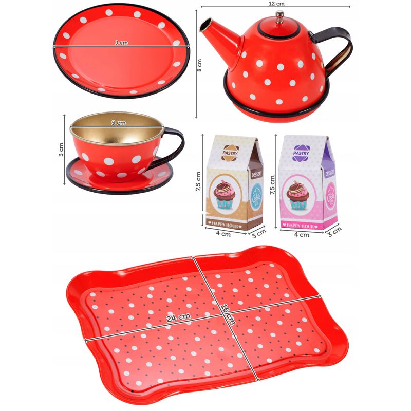 Jucarii, Copii si Bebe - Jucarii si jocuri - Jucarii de rol - Bucatarii copii - Set de ceai cu 16 accesorii, Malplay 107877 - Infinity.ro