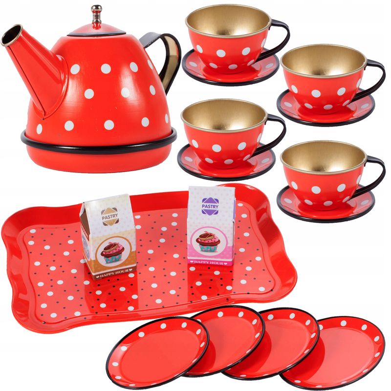 Jucarii, Copii si Bebe - Jucarii si jocuri - Jucarii de rol - Bucatarii copii - Set de ceai cu 16 accesorii, Malplay 107877 - Infinity.ro