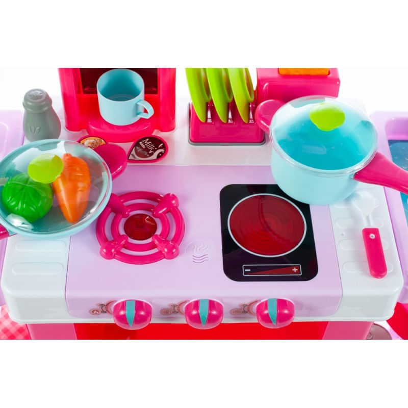 Jucarii, Copii si Bebe - Jucarii si jocuri - Jucarii de rol - Bucatarii copii - Bucatarie pentru fetite MalPLay cu electrocasnice si accesorii, lumini si sunete, inaltime 87 cm - Infinity.ro
