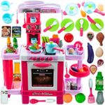 Jucarii, Copii si Bebe - Jucarii si jocuri - Jucarii de rol - Bucatarii copii - Bucatarie pentru fetite MalPLay cu electrocasnice si accesorii, lumini si sunete, inaltime 87 cm - Infinity.ro