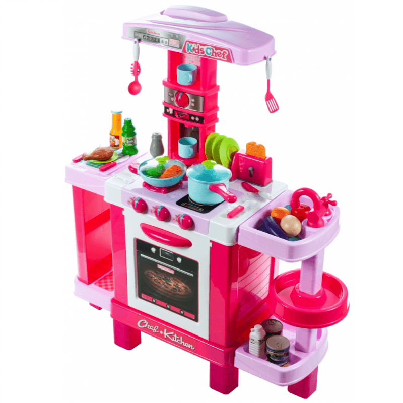 Jucarii, Copii si Bebe - Jucarii si jocuri - Jucarii de rol - Bucatarii copii - Bucatarie pentru fetite MalPLay cu electrocasnice si accesorii, lumini si sunete, inaltime 87 cm - Infinity.ro