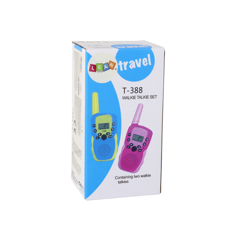 Jucarii, Copii si Bebe - Jucarii si jocuri - Jucarii bebelusi - Jucarii interactive bebelusi - Set Walkie Talkie, 14 x 5 x 2 cm, galben / albastru, raza de actiune 3 km Lean 17283 - Infinity.ro