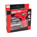Jucarii, Copii si Bebe - Jucarii si jocuri - Jucarii de rol - Ateliere si bancuri de lucru - Bormasina pentru copii, Power Tools MalPlay , din plastic cu 3 burghie detasabile si sunete, Rosu - Infinity.ro