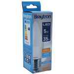 Casa si Gradina - Corpuri si surse de iluminat - Becuri si tuburi neon - Becuri - Bec LED lumanare 5W(35W) Braytron, C37, E27, 450 lm, lumina rece (6500 K), clasa energetica F - Infinity.ro